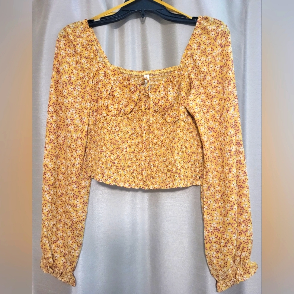 Kingston Gray Smocked blouse